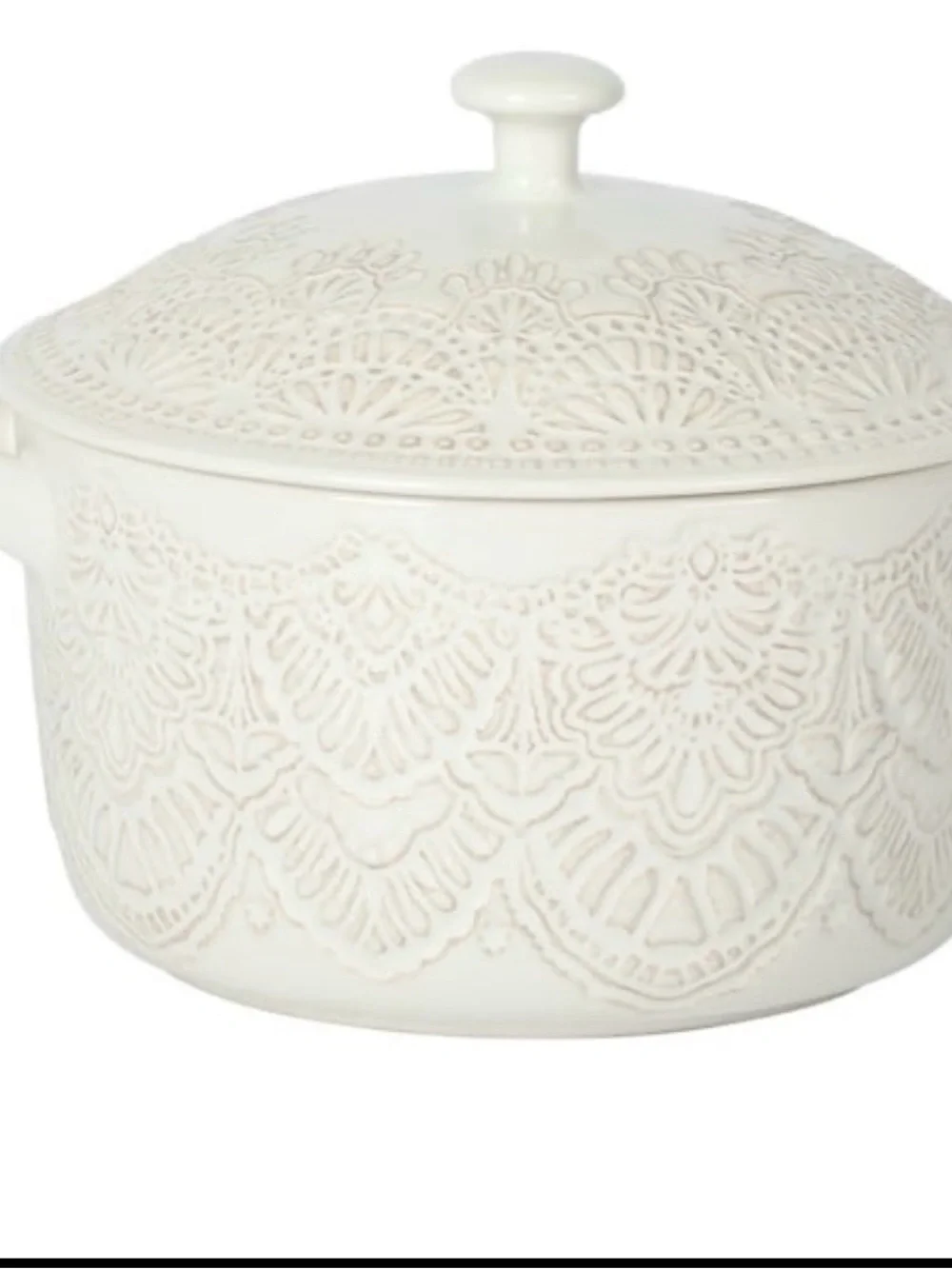 The Pioneer Woman 1QT Cocotte Casserole Baking Dish Stoneware Vintage Lace Linen